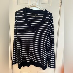 Banana Republic navy & white stripe top size L